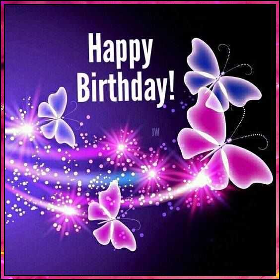 happy birthday butterfly purple
