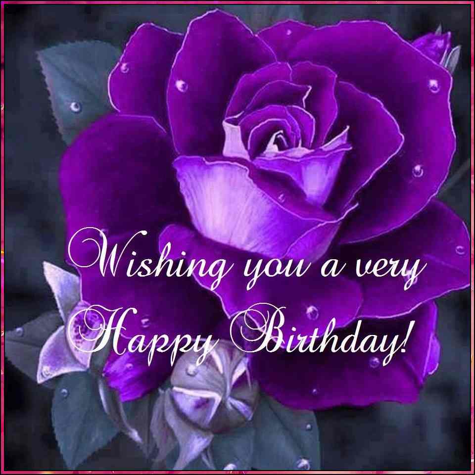 happy birthday images with purple flowers
