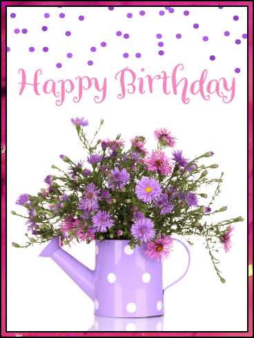 purple flowers happy birthday
