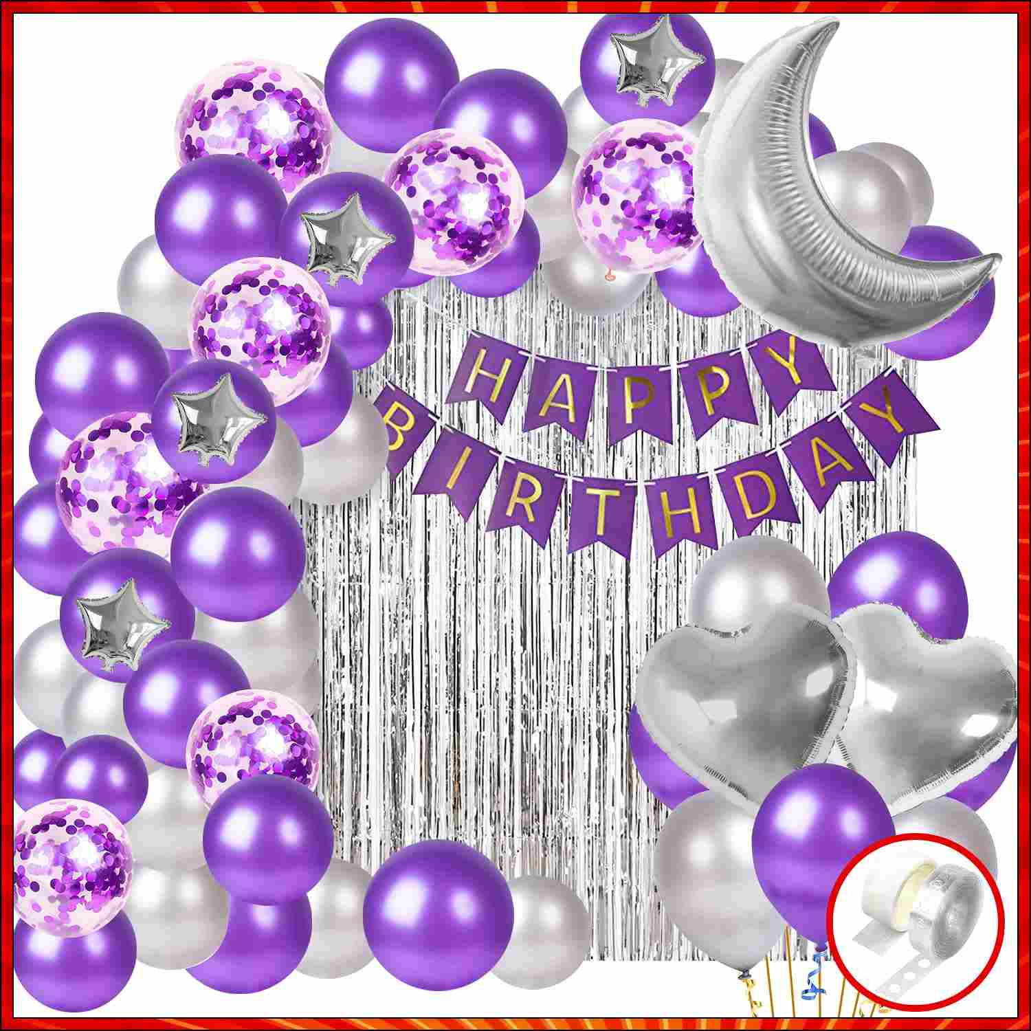 happy birthday purple balloons
